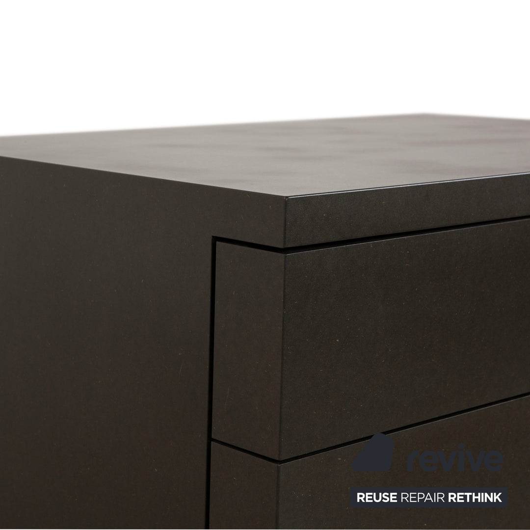 Wilkhahn wooden sideboard, black anthracite, chest of drawers