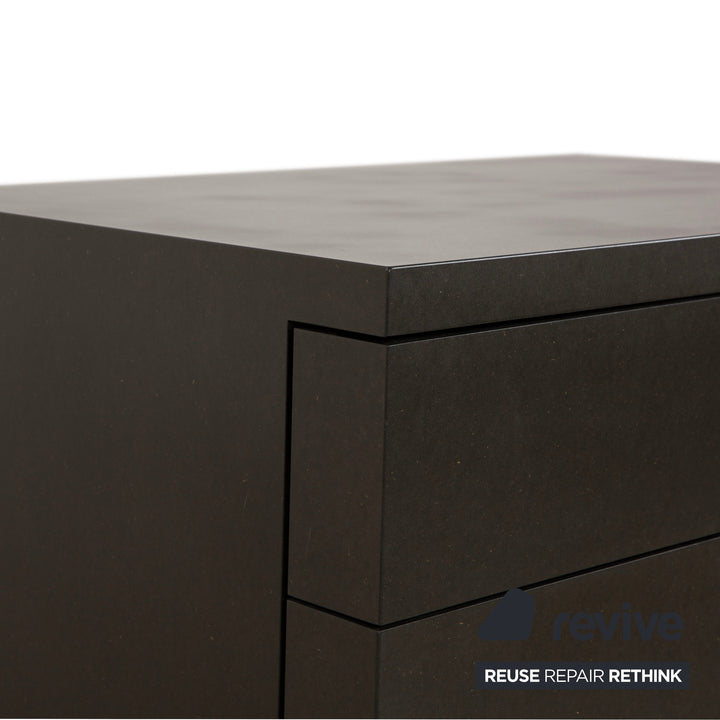 Wilkhahn wooden sideboard, black anthracite, chest of drawers