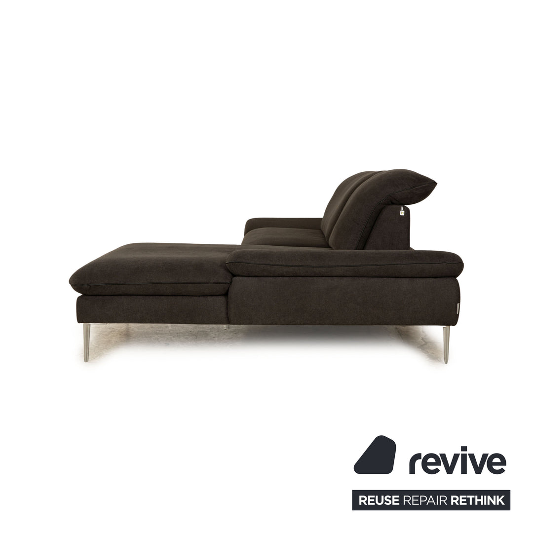 Willi Schilig Enjoy Fabric Corner Sofa Gray Recamiere Right Sofa Couch manual function