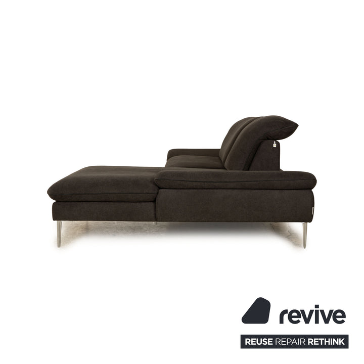 Willi Schilig Enjoy Fabric Corner Sofa Gray Recamiere Right Sofa Couch manual function