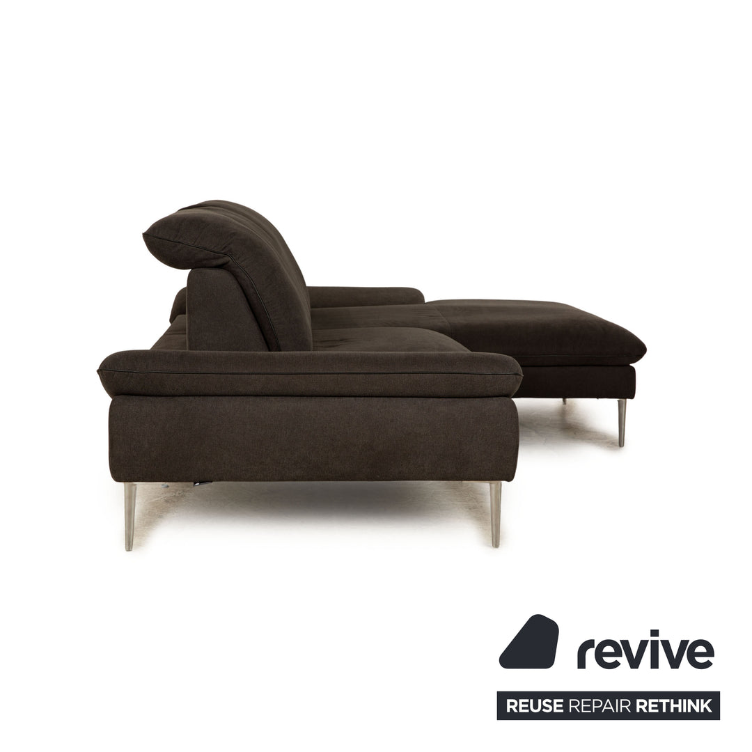 Willi Schilig Enjoy Fabric Corner Sofa Gray Recamiere Right Sofa Couch manual function