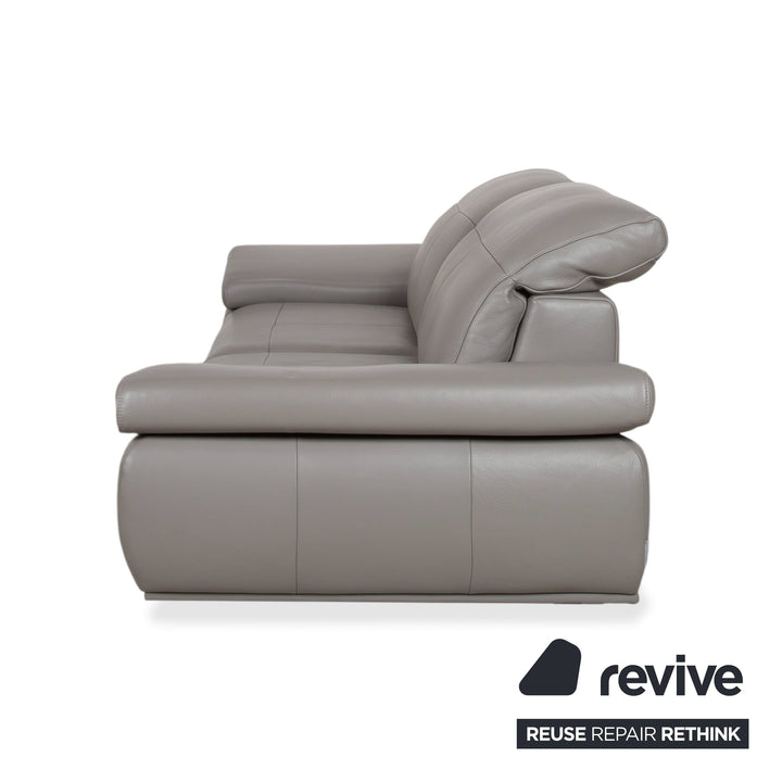 Willi Schillig Levi Zweisitzer Leder Sofa Grau Elephant Gray Z77/25 Couch manuelle Funktion