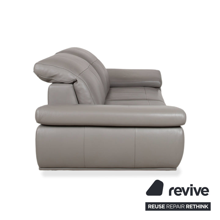 Willi Schillig Levi Zweisitzer Leder Sofa Grau Elephant Gray Z77/25 Couch manuelle Funktion