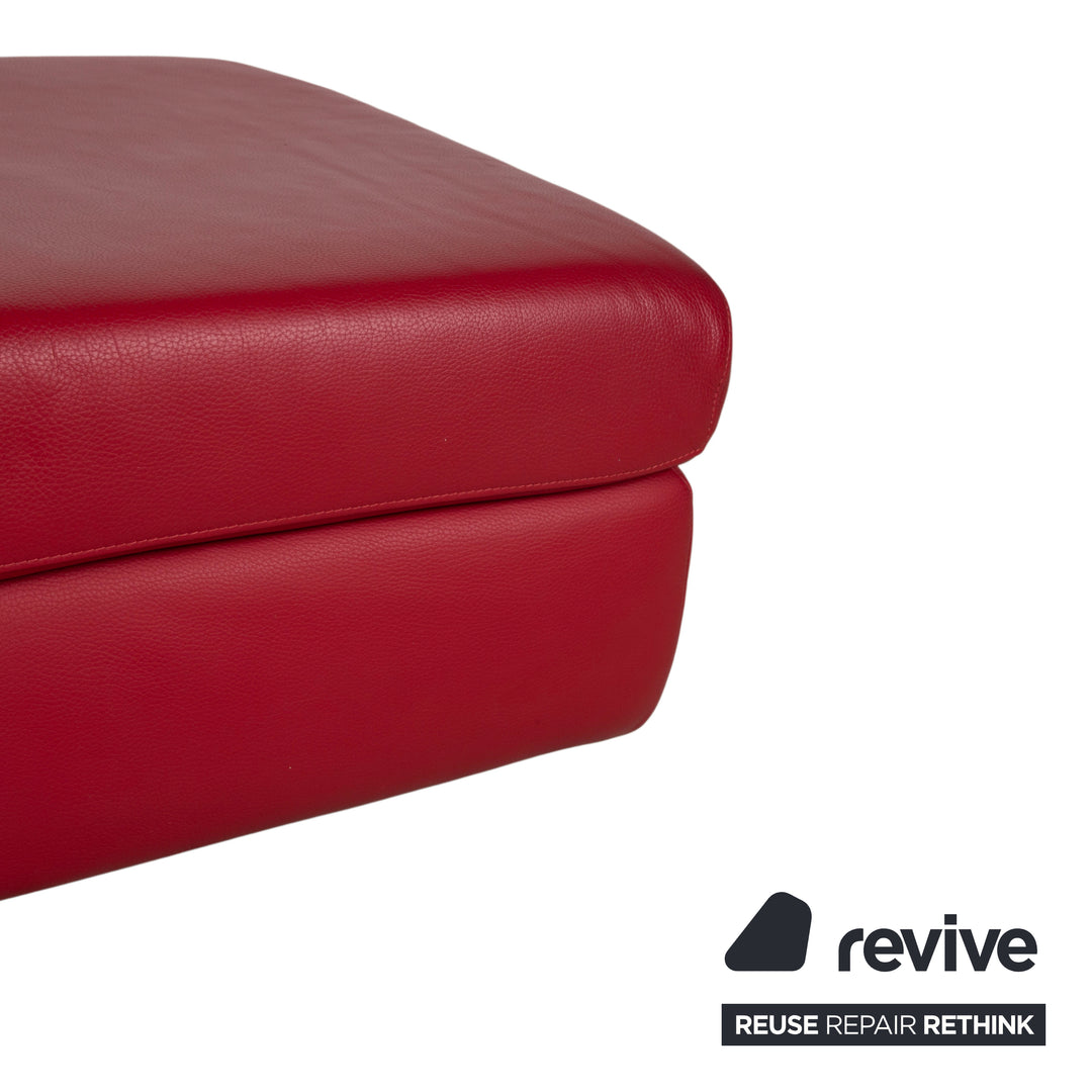 Willi Schillig Leder Hocker Rot