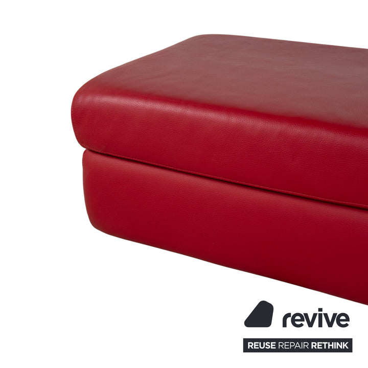 Willi Schillig Leder Hocker Rot