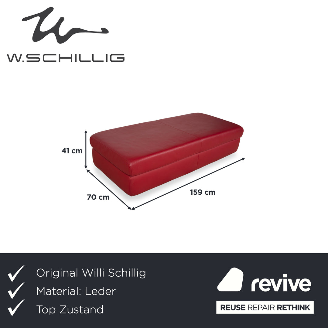 Willi Schillig Leder Hocker Rot