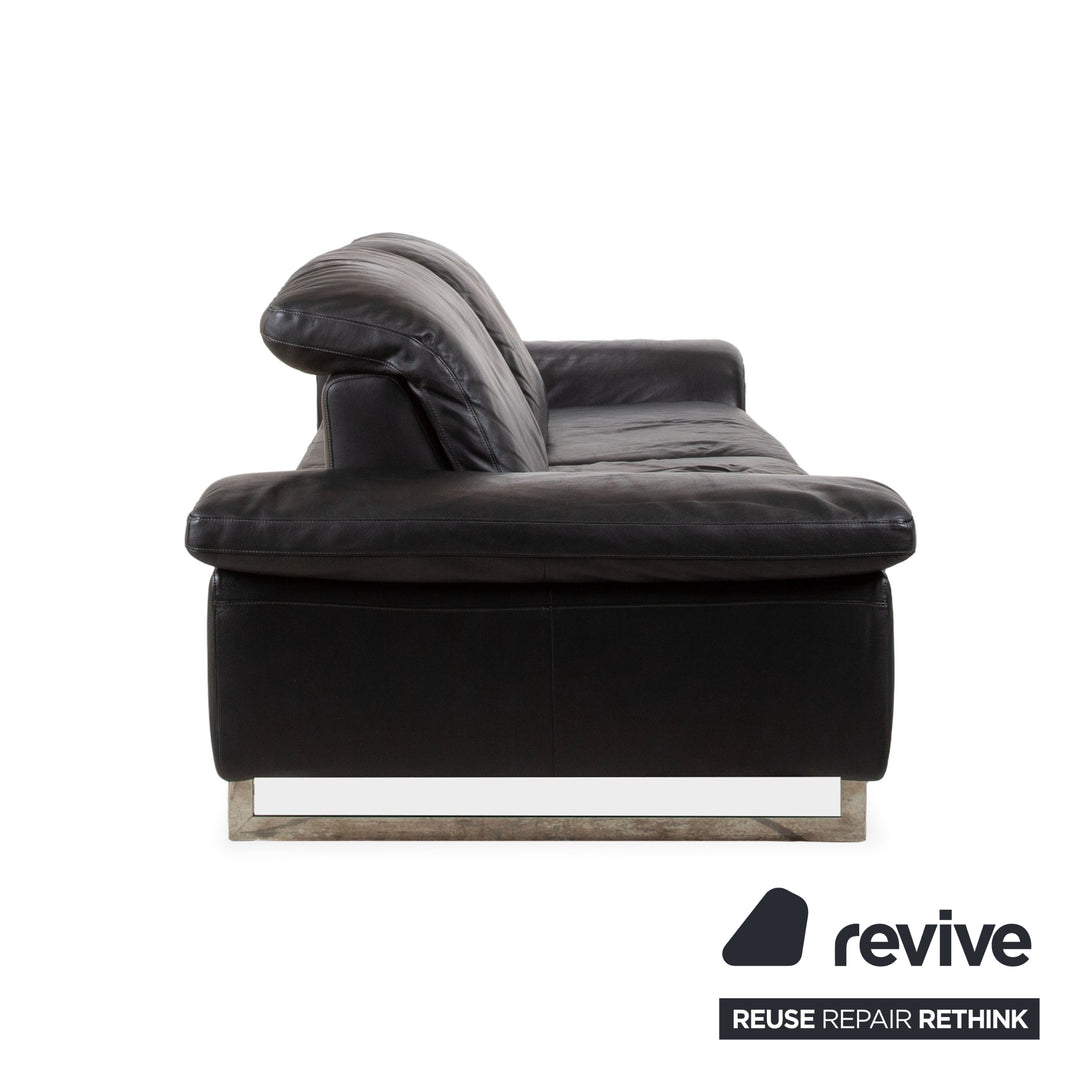 Willi Schillig 29830 Leder Dreisitzer Schwarz manuelle Funktion Sofa Couch
