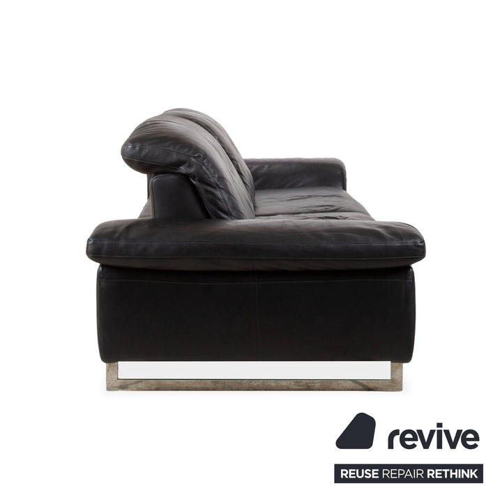 Willi Schillig 29830 Leder Dreisitzer Schwarz manuelle Funktion Sofa Couch