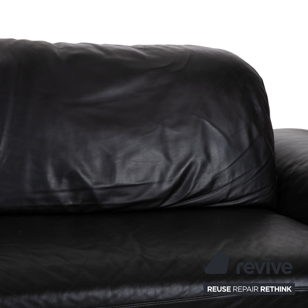 Willi Schillig 29830 Leder Dreisitzer Schwarz manuelle Funktion Sofa Couch