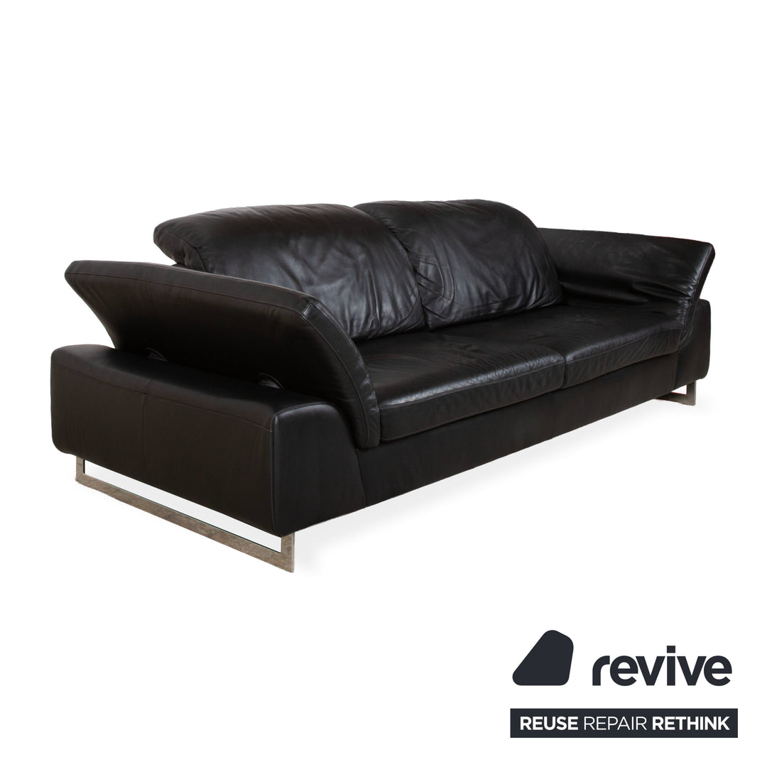 Willi Schillig 29830 Leder Dreisitzer Schwarz manuelle Funktion Sofa Couch