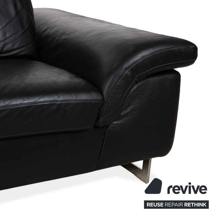 Willi Schillig 29830 Leder Dreisitzer Schwarz manuelle Funktion Sofa Couch