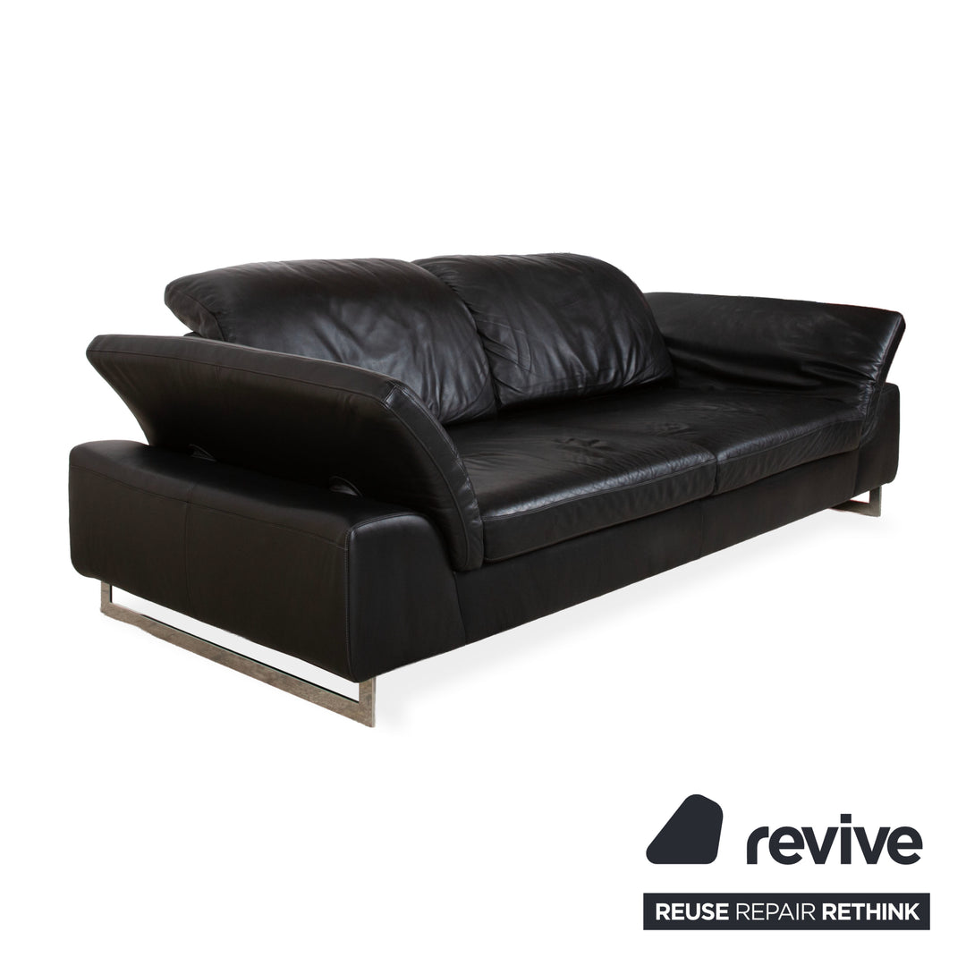 Willi Schillig 29830 Leder Dreisitzer Schwarz manuelle Funktion Sofa Couch