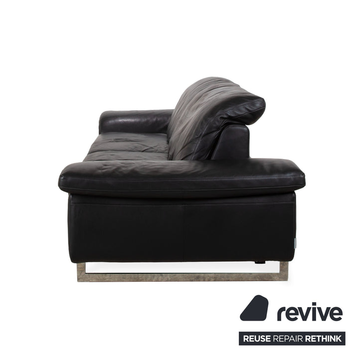 Willi Schillig 29830 Leder Dreisitzer Schwarz manuelle Funktion Sofa Couch