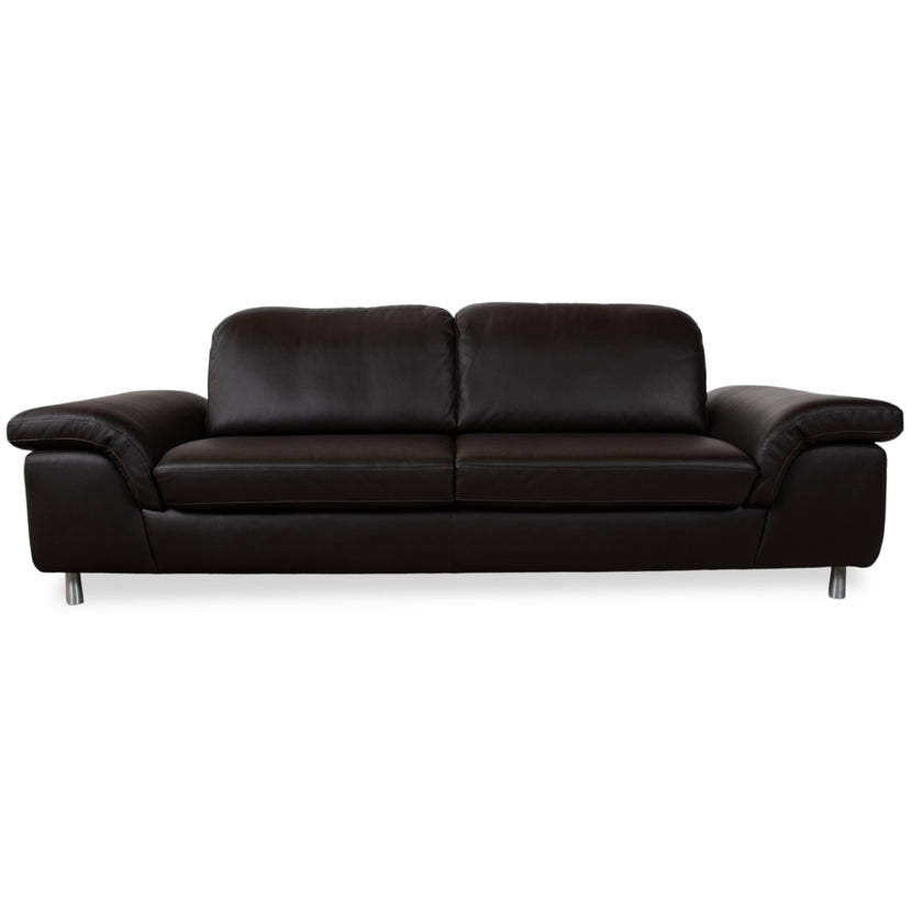 Willi Schillig 29830 læder to-personers mørkebrun sofa med manuel funktion