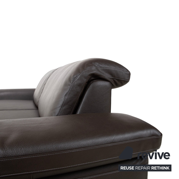Willi Schillig 29830 Leder Zweisitzer Dunkelbraun Sofa Couch manuelle Funktion