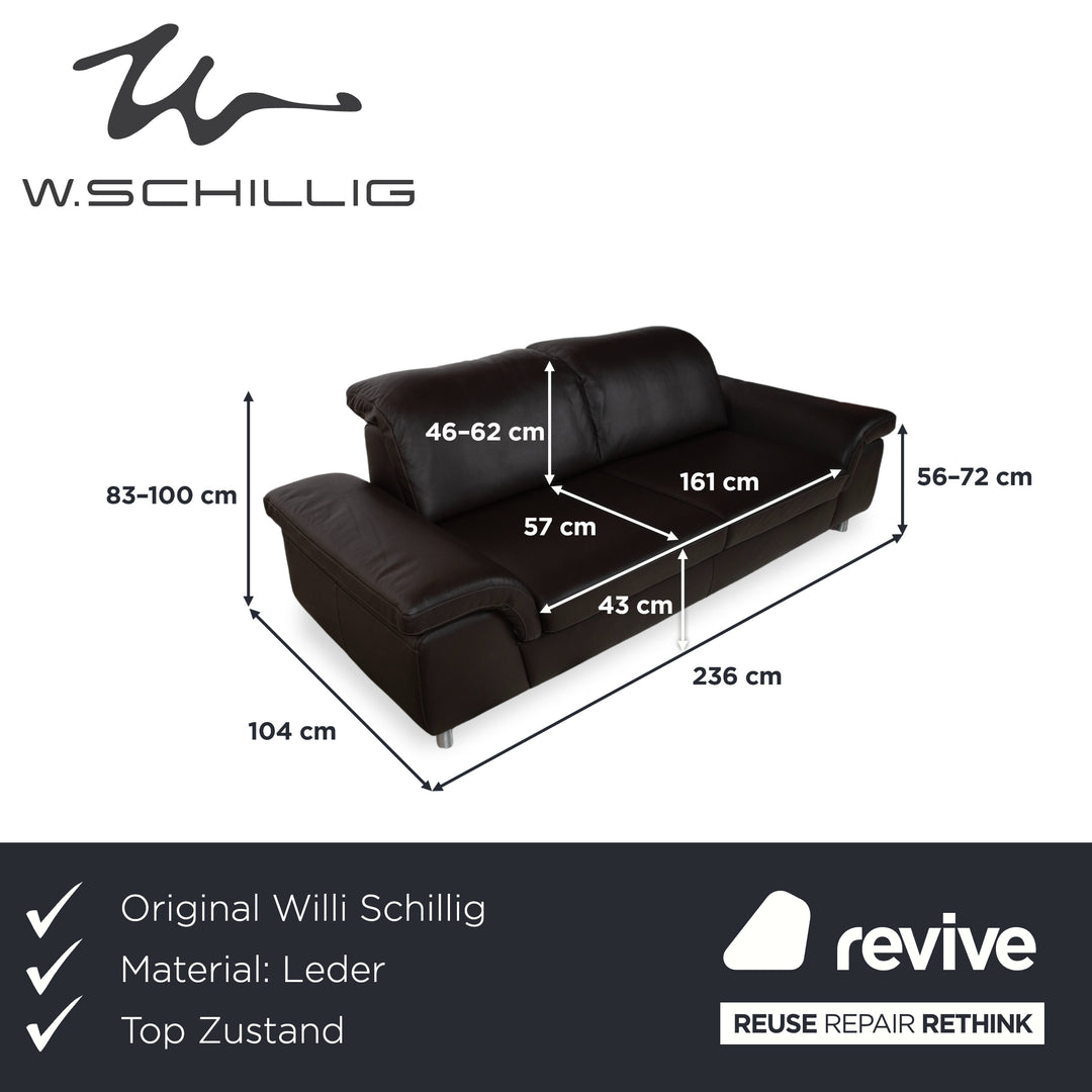 Willi Schillig 29830 Leder Zweisitzer Dunkelbraun Sofa Couch manuelle Funktion