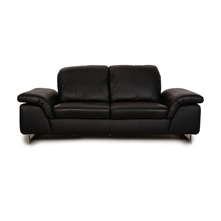 Willi Schillig 29830 Leather Two Seater Black Function Sofa Couch