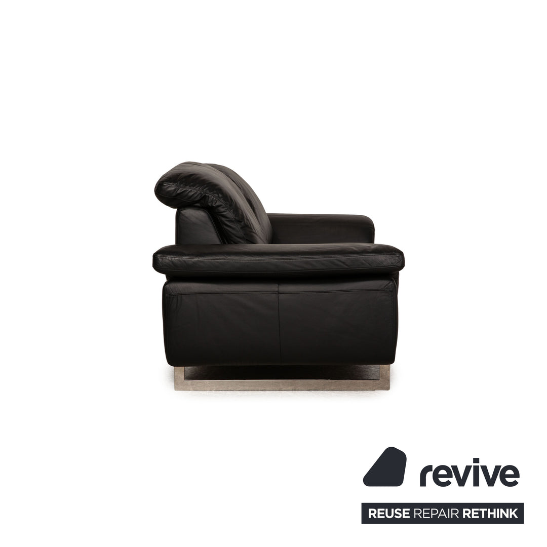 Willi Schillig 29830 Leather Two Seater Black Function Sofa Couch
