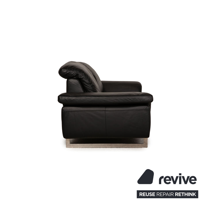 Willi Schillig 29830 Leather Two Seater Black Function Sofa Couch