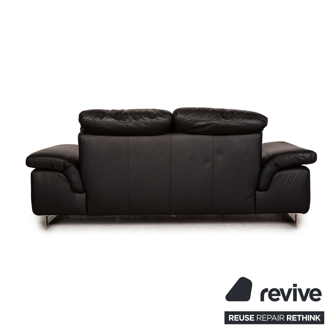 Willi Schillig 29830 Leather Two Seater Black Function Sofa Couch
