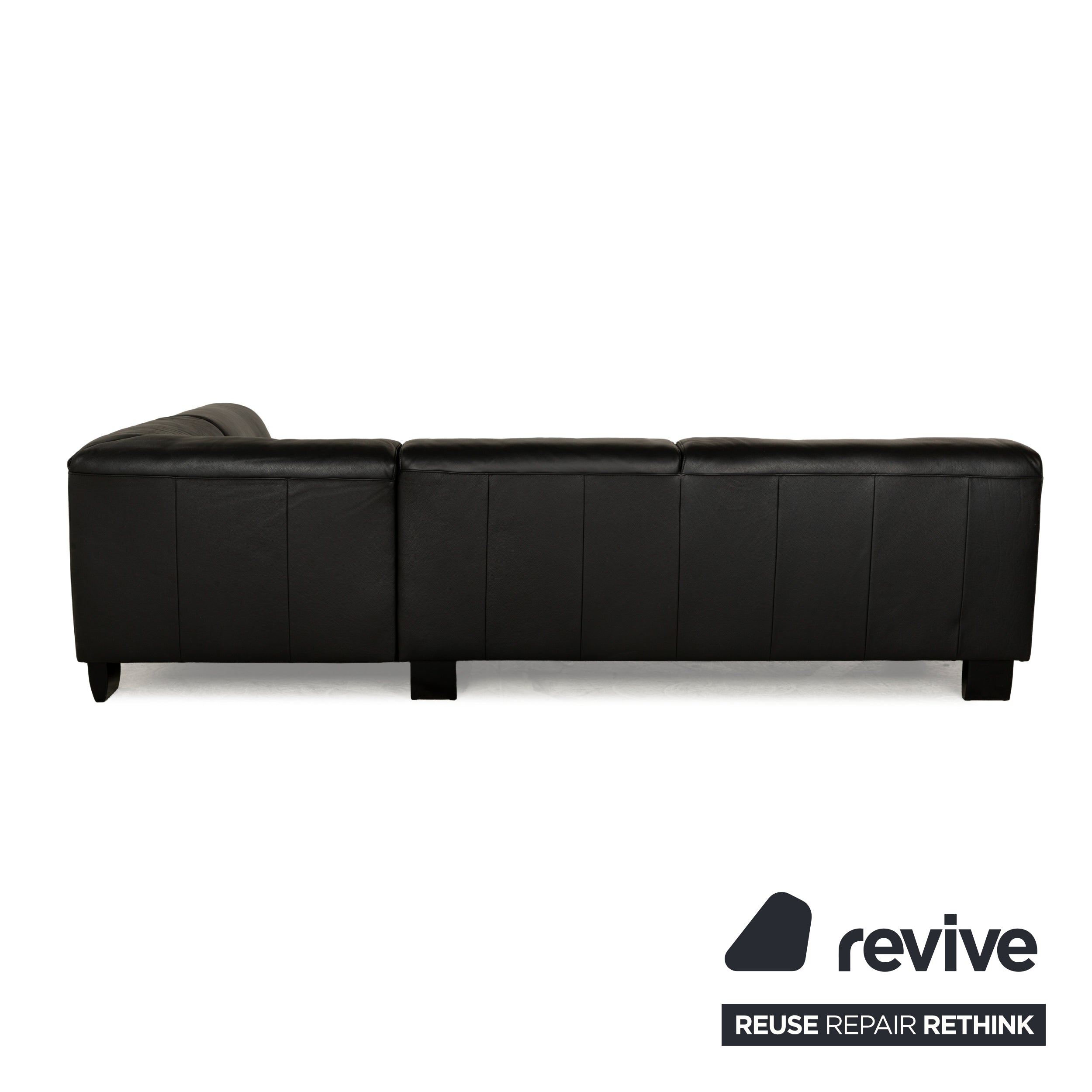 Willi Schillig Alessiio leather corner sofa black chaise longue right sofa couch
