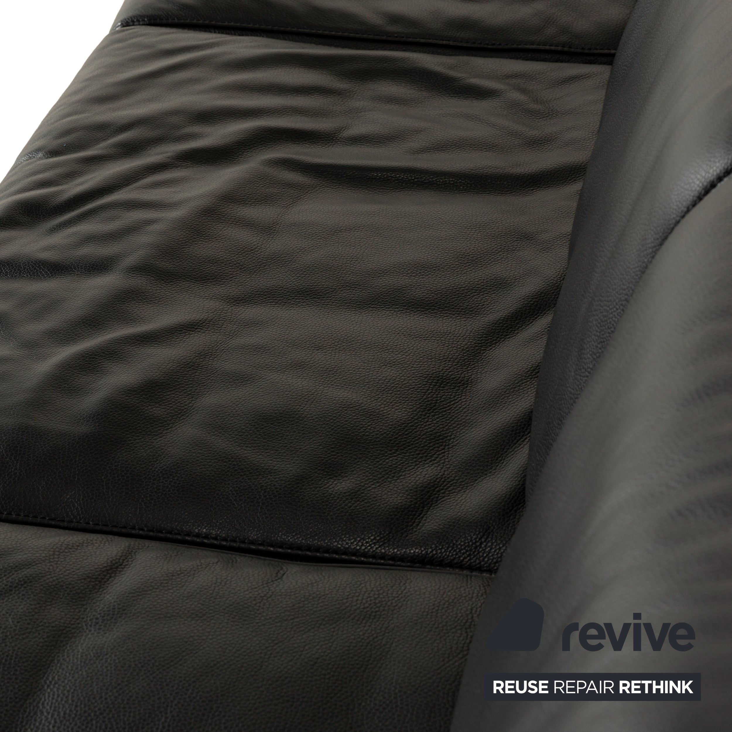 Willi Schillig Alessiio leather corner sofa black chaise longue right sofa couch