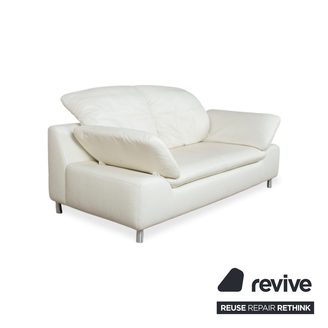 Willi Schillig Amore leather suite, three-seater and two-seater, cream, sofa, couch, manual function, storage space