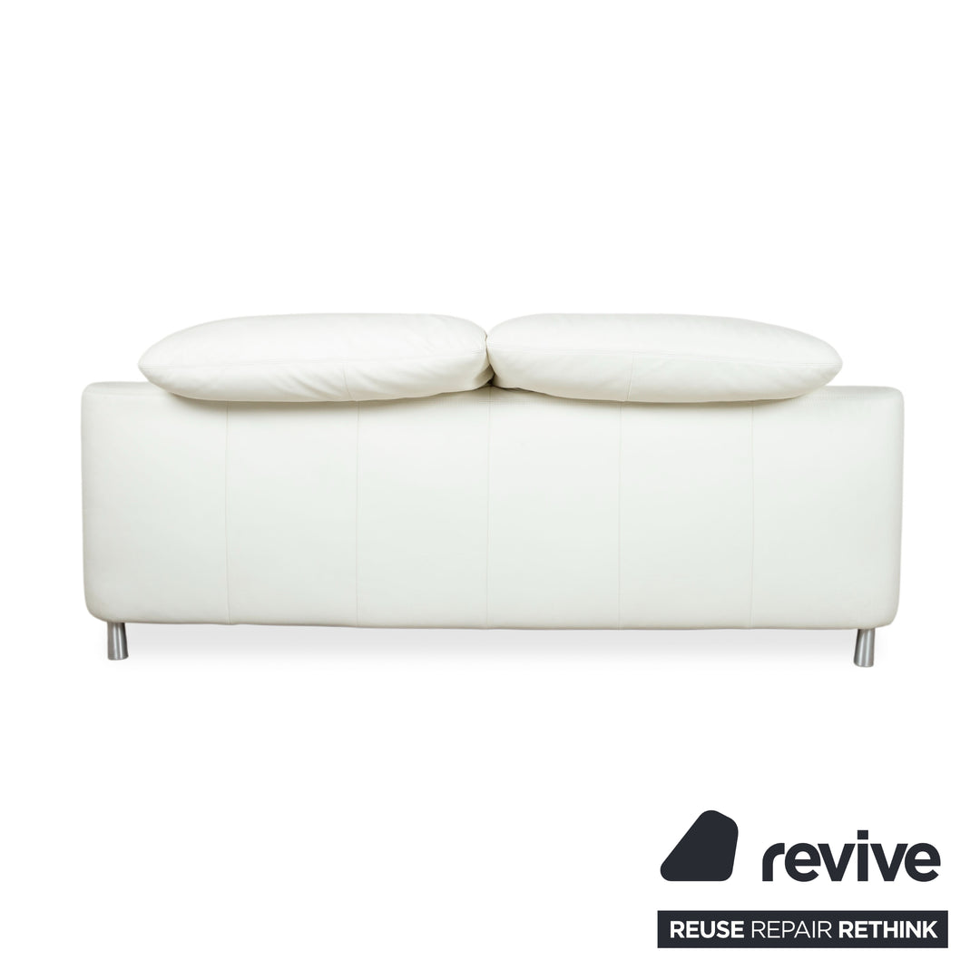 Willi Schillig Amore Ensemble Cuir Canapé Trois Places Deux Places Crème Canapé Fonction Manuelle Rangement