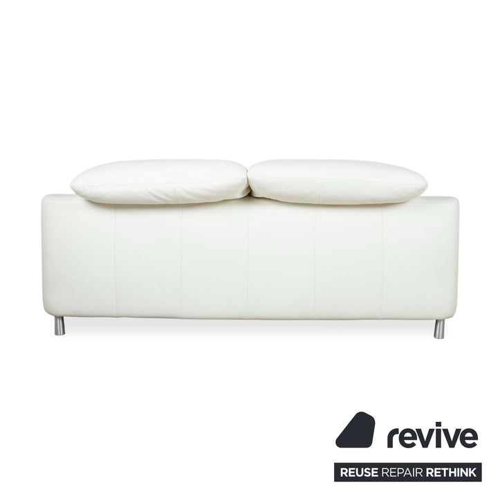 Willi Schillig Amore Ensemble Cuir Canapé Trois Places Deux Places Crème Canapé Fonction Manuelle Rangement