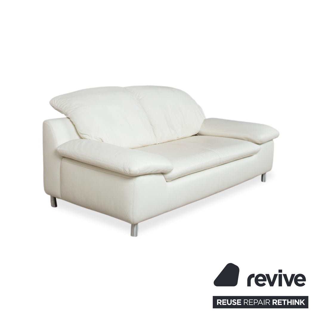 Willi Schillig Amore leather suite, three-seater and two-seater, cream, sofa, couch, manual function, storage space
