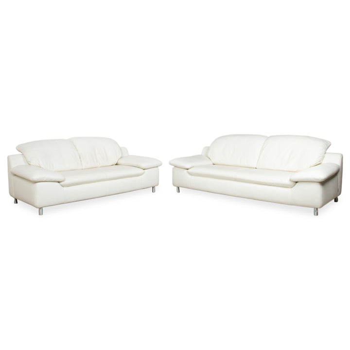 Willi Schillig Amore Ensemble Cuir Canapé Trois Places Deux Places Crème Canapé Fonction Manuelle Rangement
