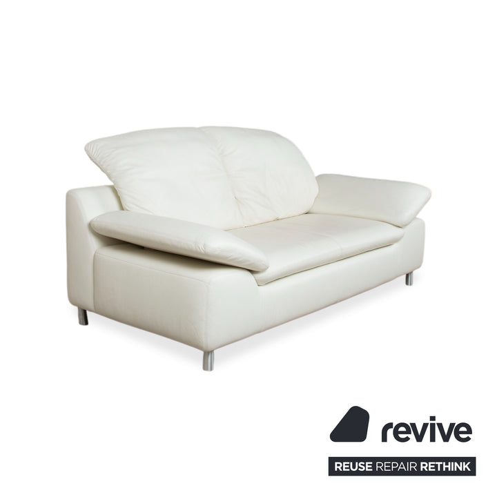 Willi Schillig Amore leather suite, three-seater and two-seater, cream, sofa, couch, manual function, storage space