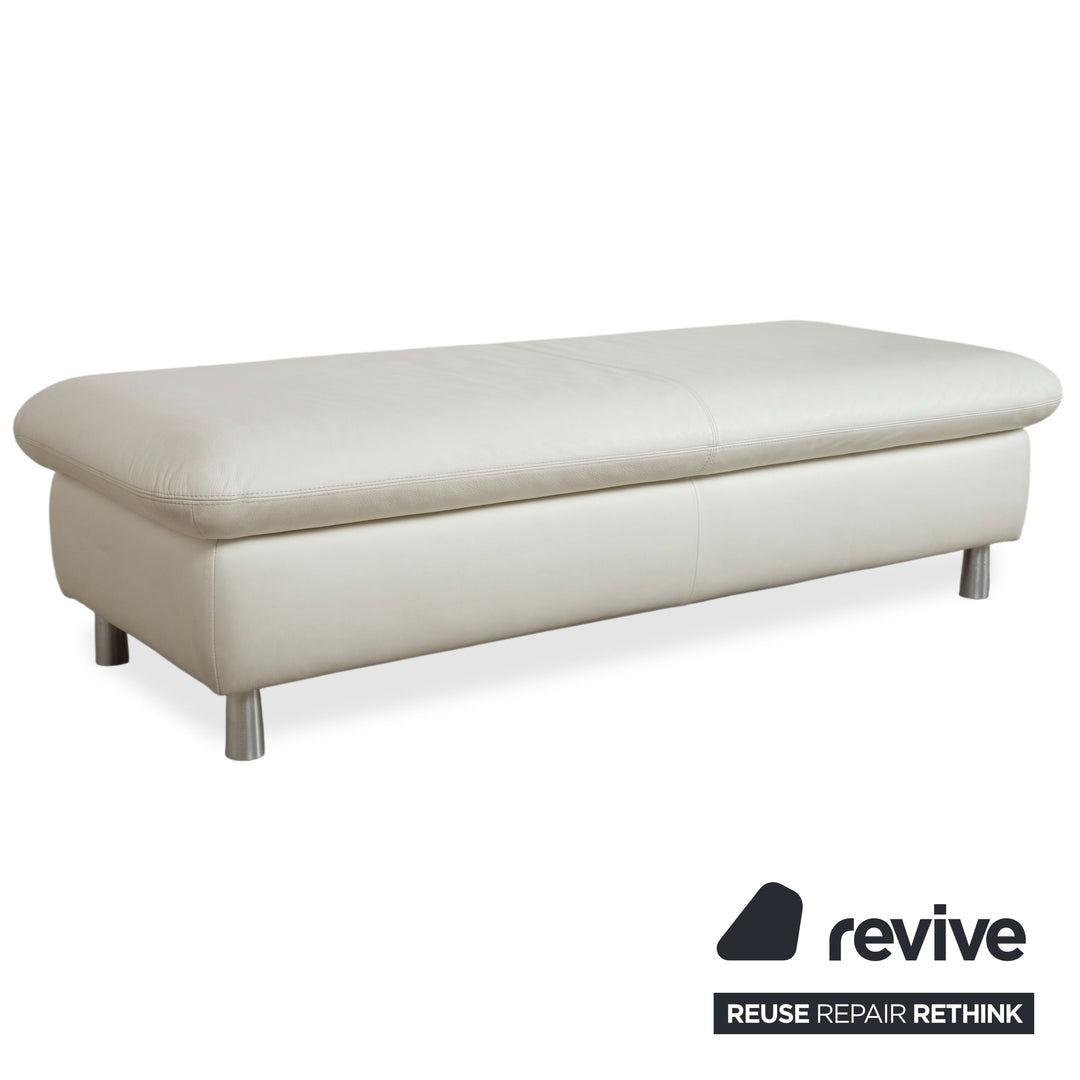 Willi Schillig Amore möbelgrupp läder tresits soffa tvåsits pall creme soffa couch manuell funktion förvaring
