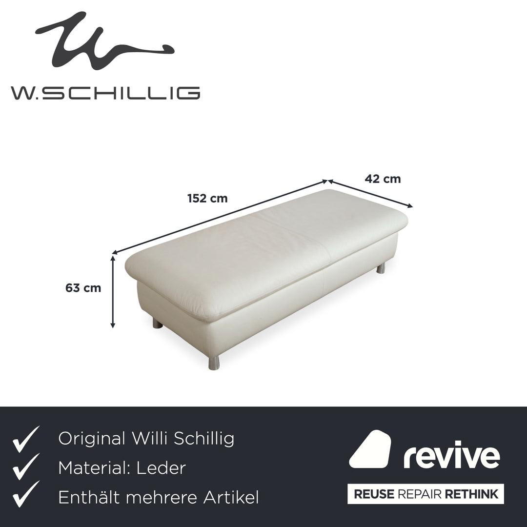 Willi Schillig Amore möbelgrupp läder tresits soffa tvåsits pall creme soffa couch manuell funktion förvaring
