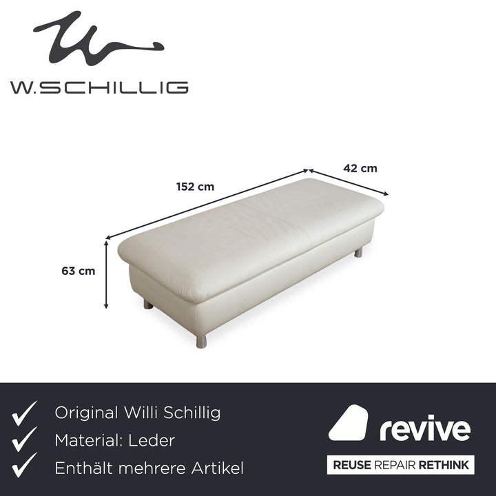 Willi Schillig Amore möbelgrupp läder tresits soffa tvåsits pall creme soffa couch manuell funktion förvaring