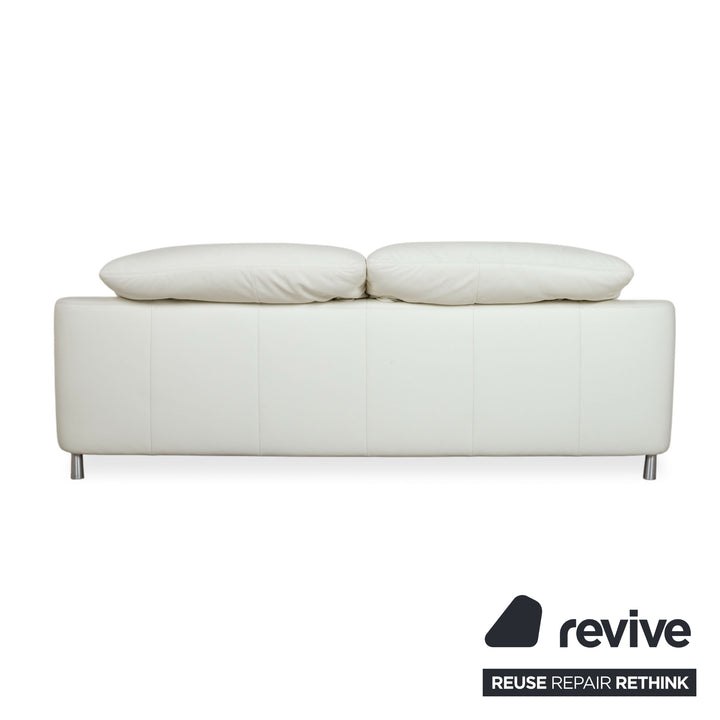 Willi Schillig Amore Leder Dreisitzer Creme Sofa Couch manuelle Funktion