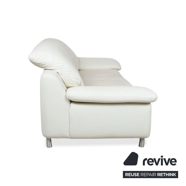 Willi Schillig Amore Leder Dreisitzer Creme Sofa Couch manuelle Funktion