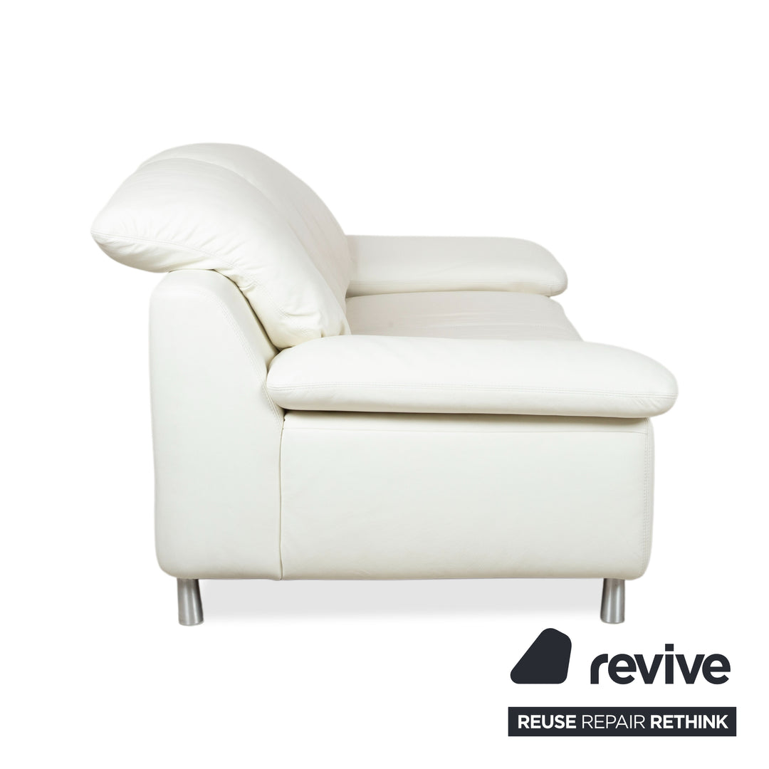 Willi Schillig Amore Leder Zweisitzer Creme Sofa Couch manuelle Funktion