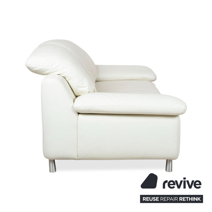 Willi Schillig Amore Leder Zweisitzer Creme Sofa Couch manuelle Funktion