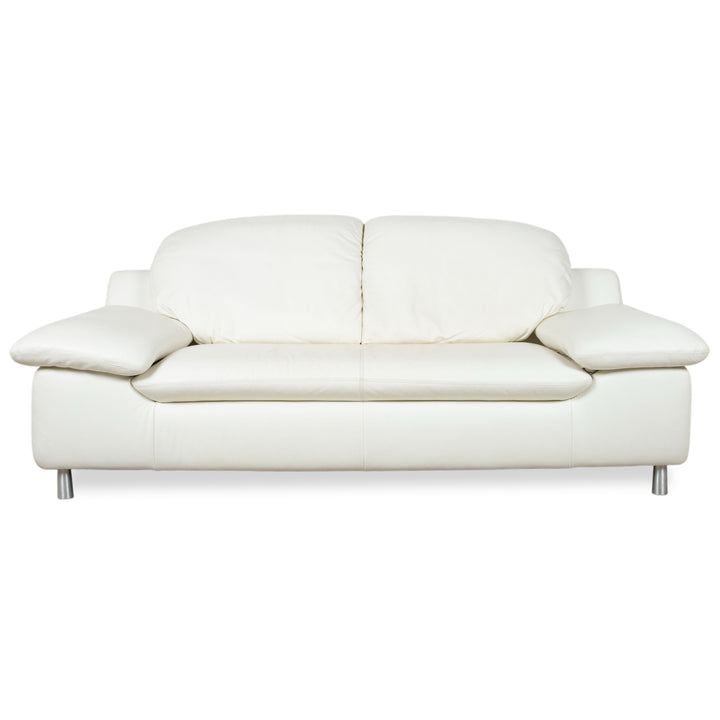 Willi Schillig Amore Leder Zweisitzer Creme Sofa Couch manuelle Funktion