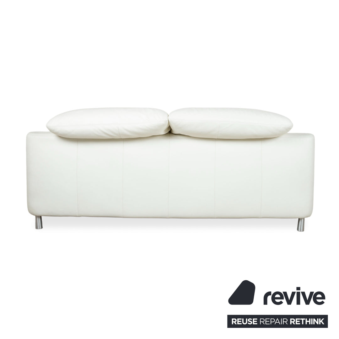 Willi Schillig Amore Leder Zweisitzer Creme Sofa Couch manuelle Funktion