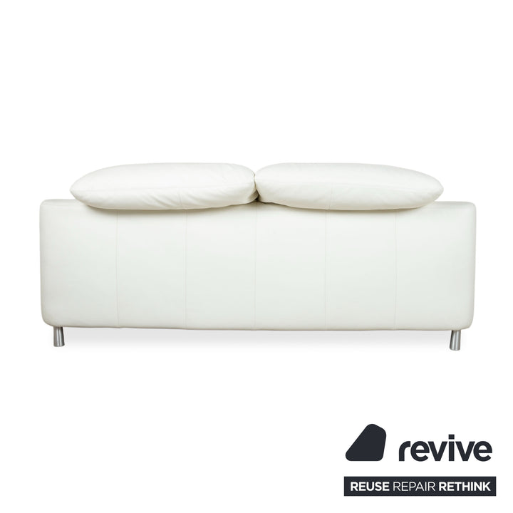 Willi Schillig Amore Leder Zweisitzer Creme Sofa Couch manuelle Funktion