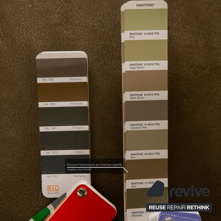 Willi Schillig Black Label Goya Leather Two Seater Khaki Olive Green Electric Function Sofa Couch