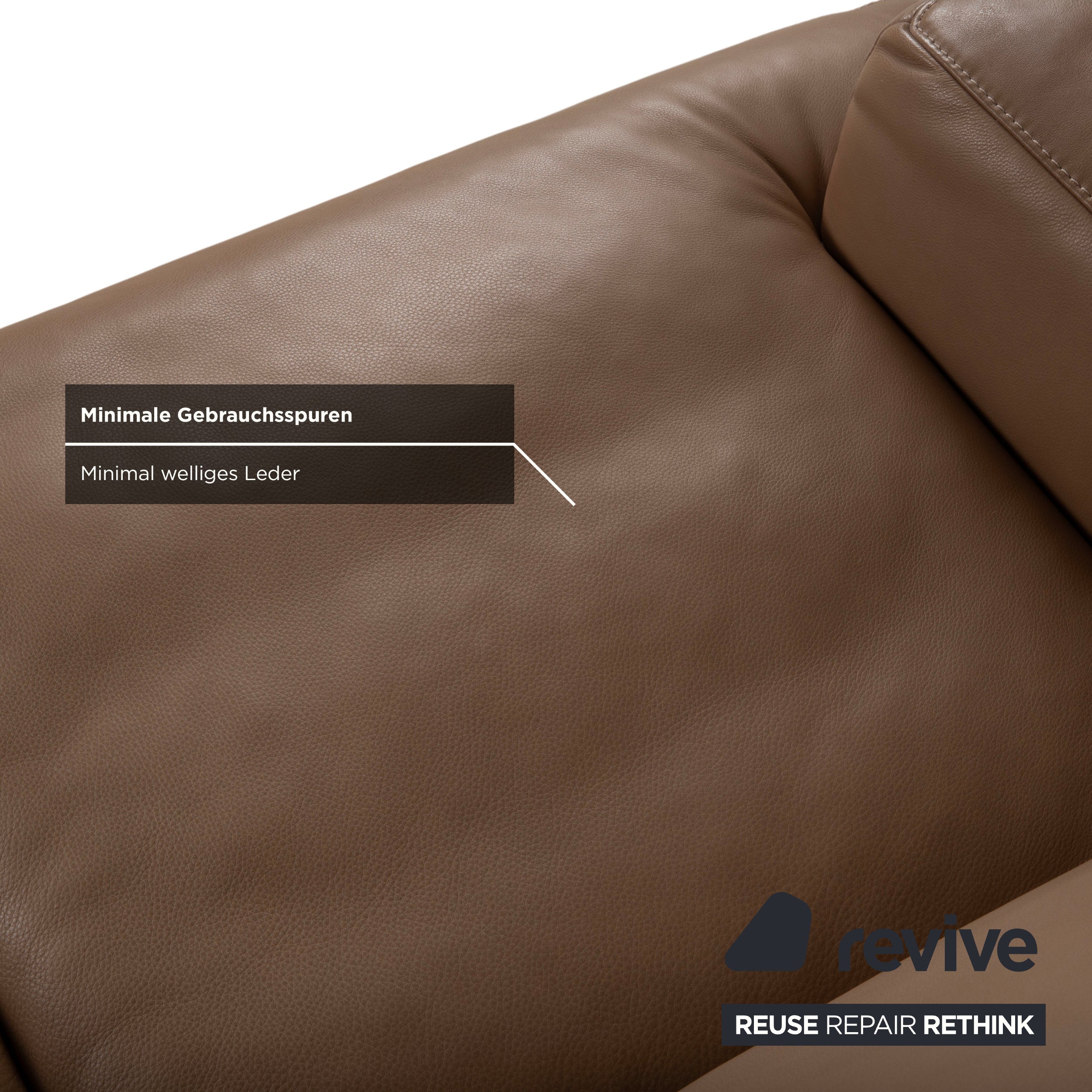 Willi Schillig Black Label Toscaa Leather Two-Seater Beige Brown Mocca Sofa