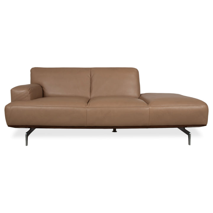 Willi Schillig Black Label Toscaa Leather Two-Seater Beige Brown Mocca Sofa