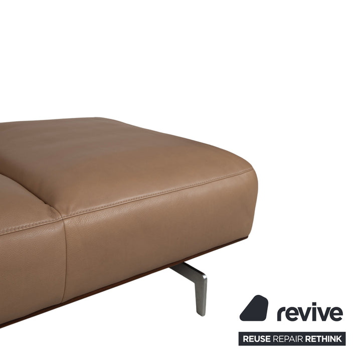 Willi Schillig Black Label Toscaa Leather Two-Seater Beige Brown Mocca Sofa
