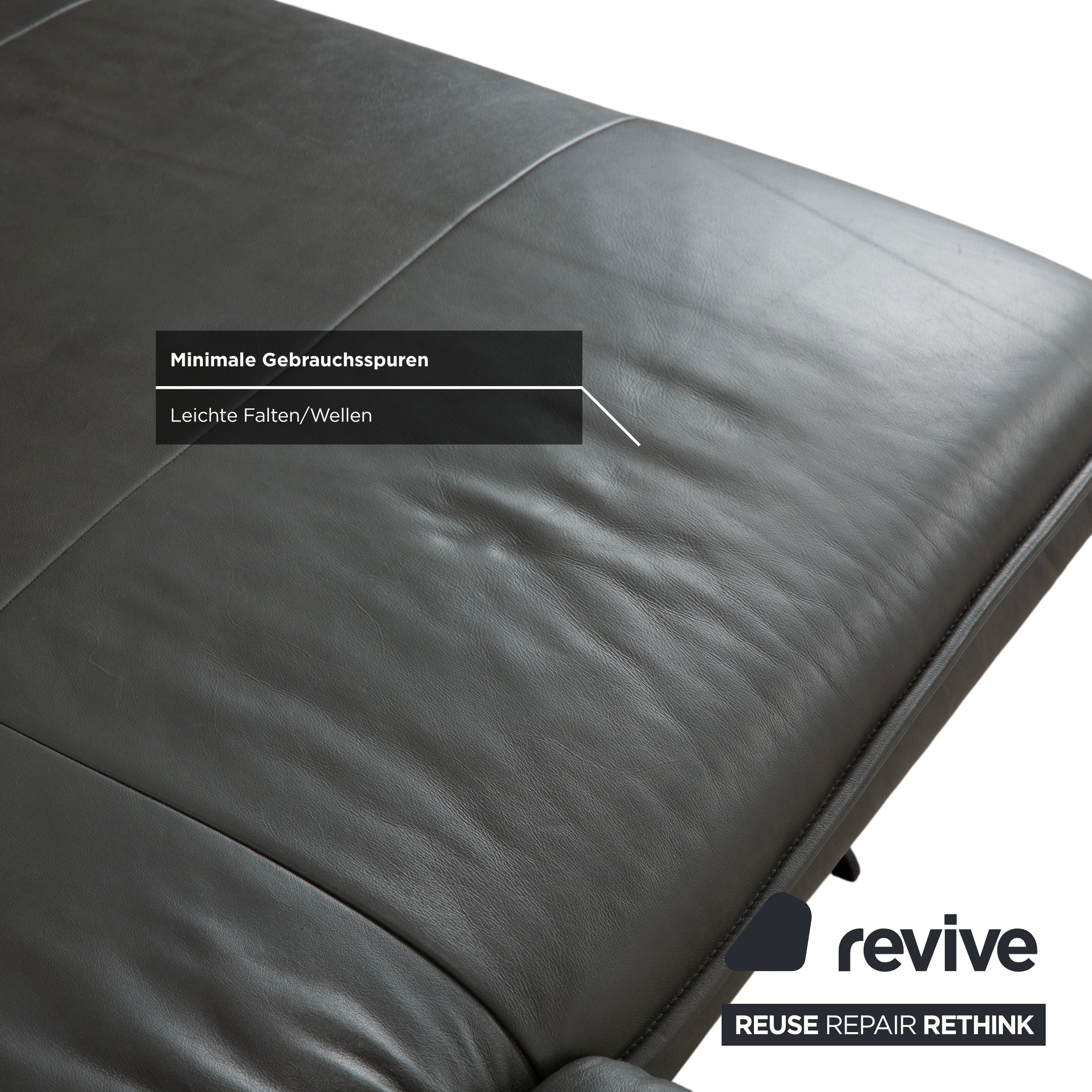 Willi Schillig Broadway Leder Ecksofa Dunkelgrau Anthrazit Sofa Couch manuelle Funktion