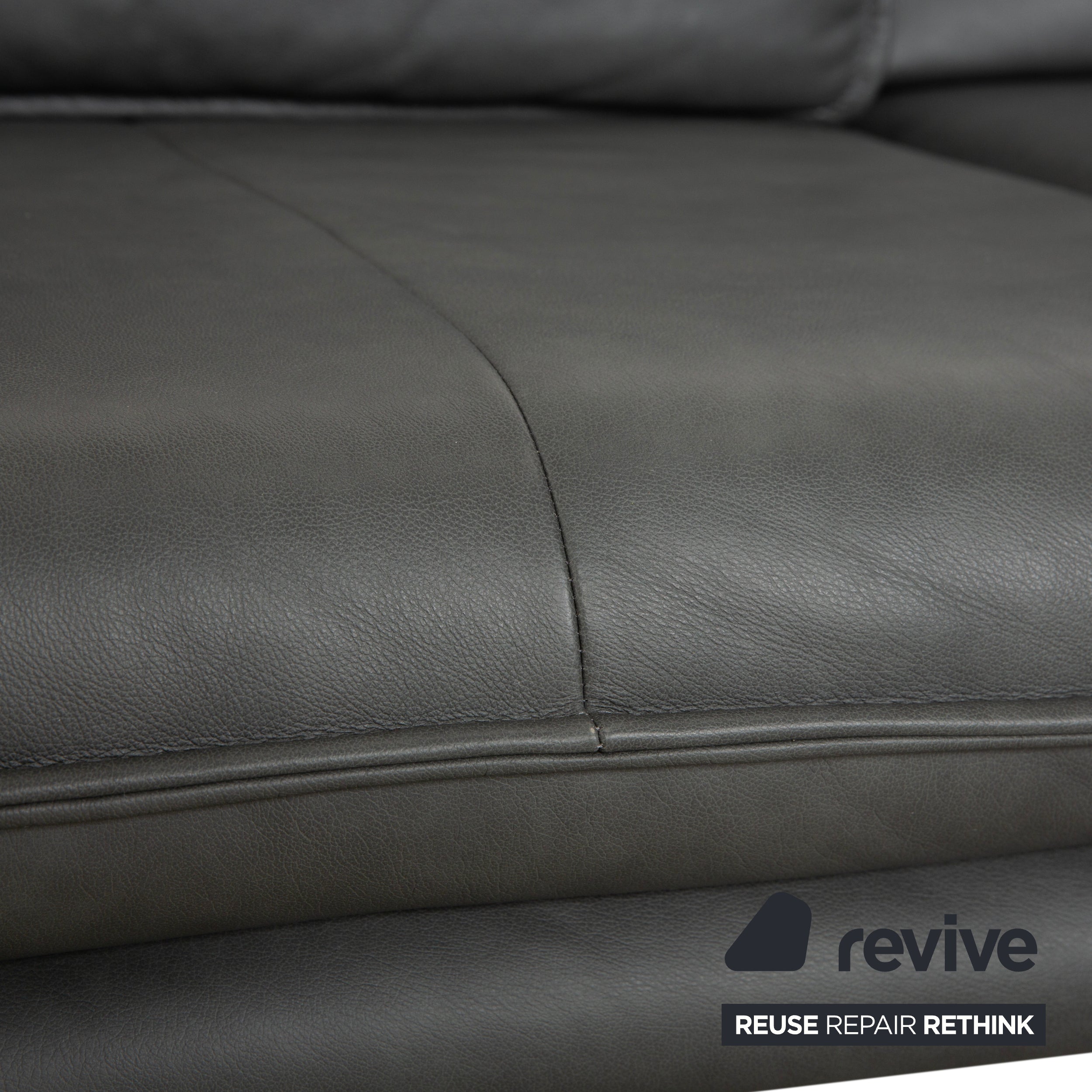 Willi Schillig Broadway Leder Ecksofa Dunkelgrau Anthrazit Sofa Couch manuelle Funktion