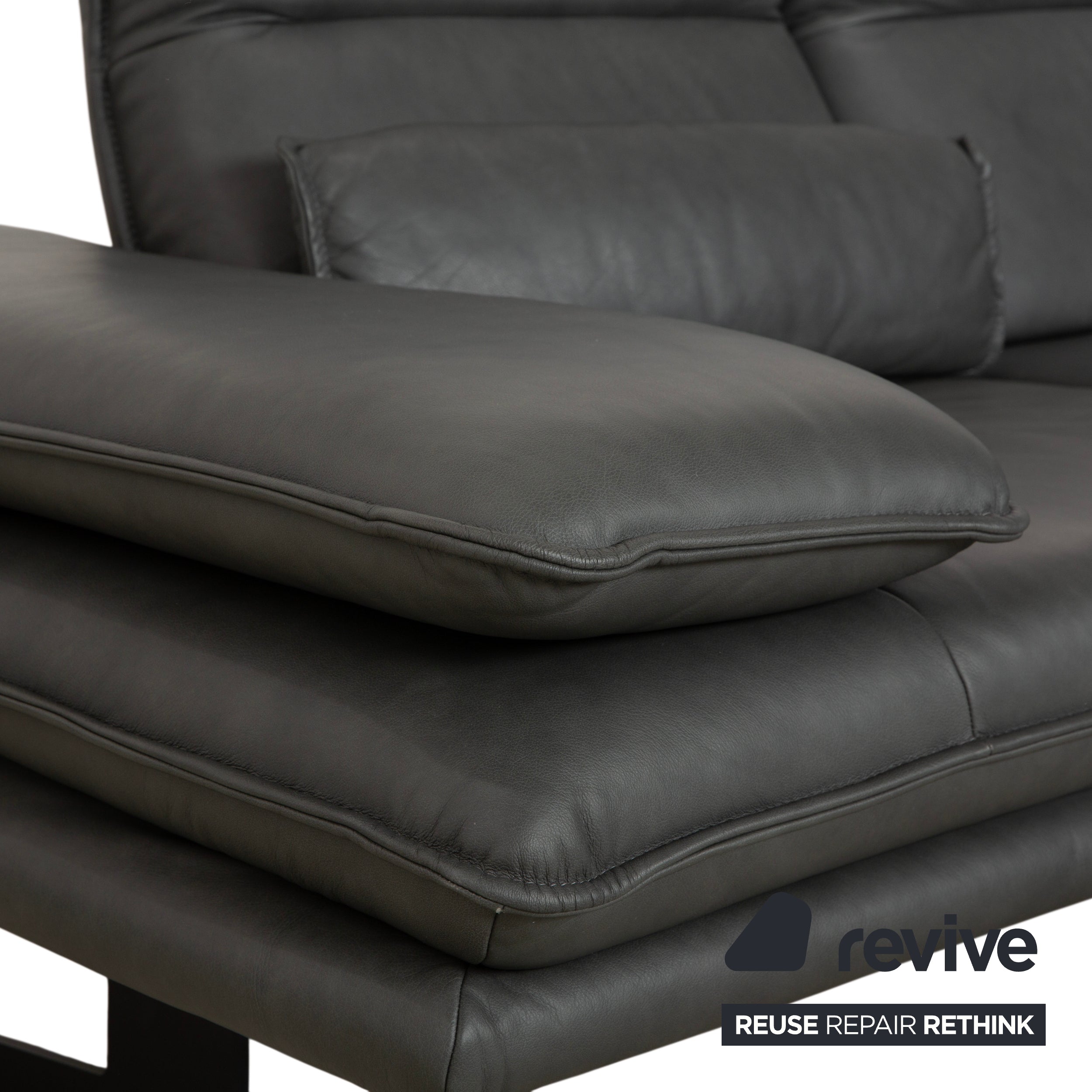 Willi Schillig Broadway Leder Ecksofa Dunkelgrau Anthrazit Sofa Couch manuelle Funktion