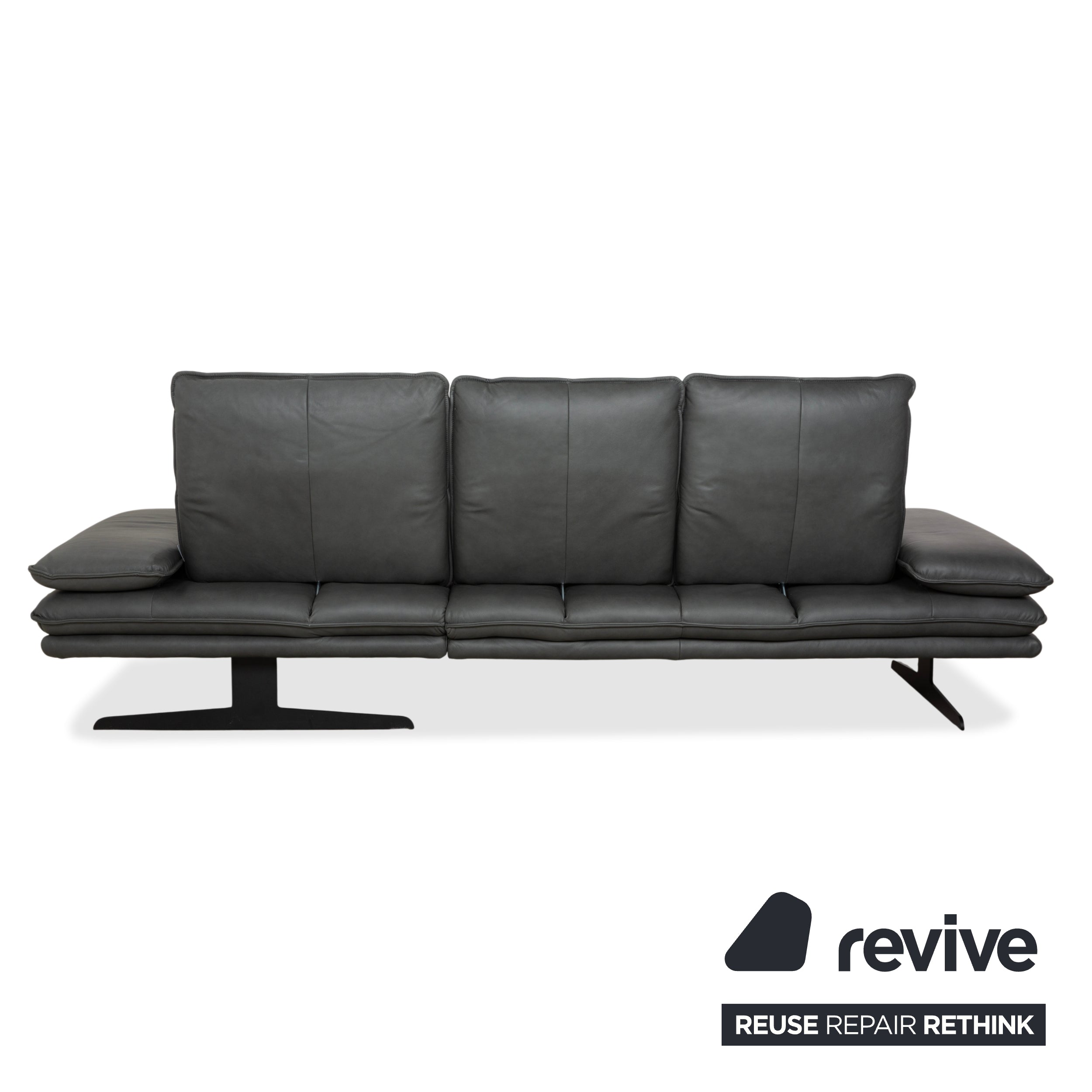 Willi Schillig Broadway Leder Ecksofa Dunkelgrau Anthrazit Sofa Couch manuelle Funktion